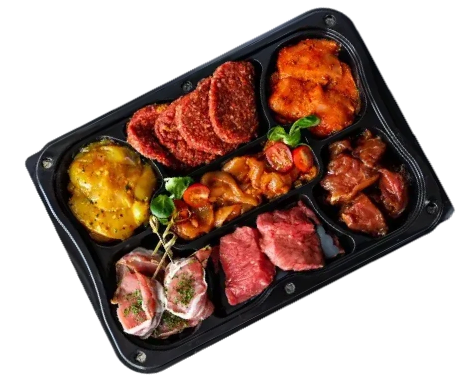 Bakje met verse filet americain van Slagerij Ophuis, onderdeel van het Piggy spaarsysteem.