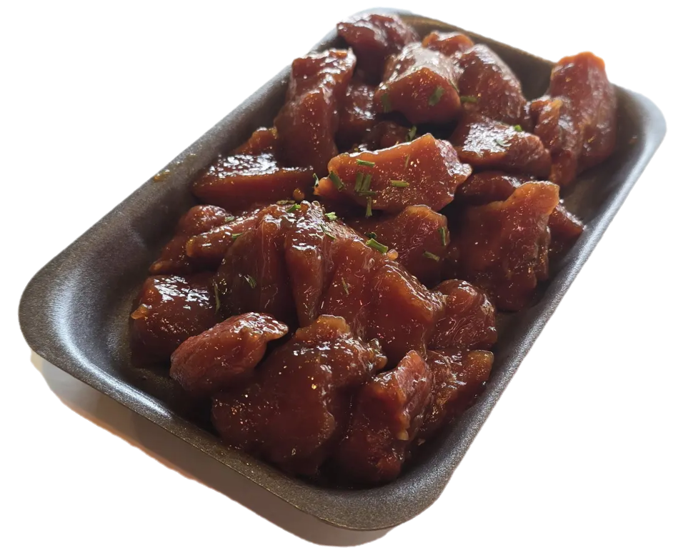 Plastic bakje met verse eiersalade van Slagerij Ophuis, onderdeel van het Piggy spaarsysteem.