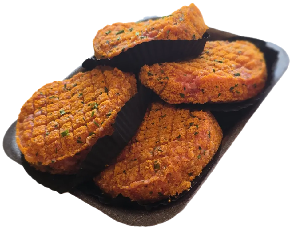 Plastic bakje met verse eiersalade van Slagerij Ophuis, onderdeel van het Piggy spaarsysteem.