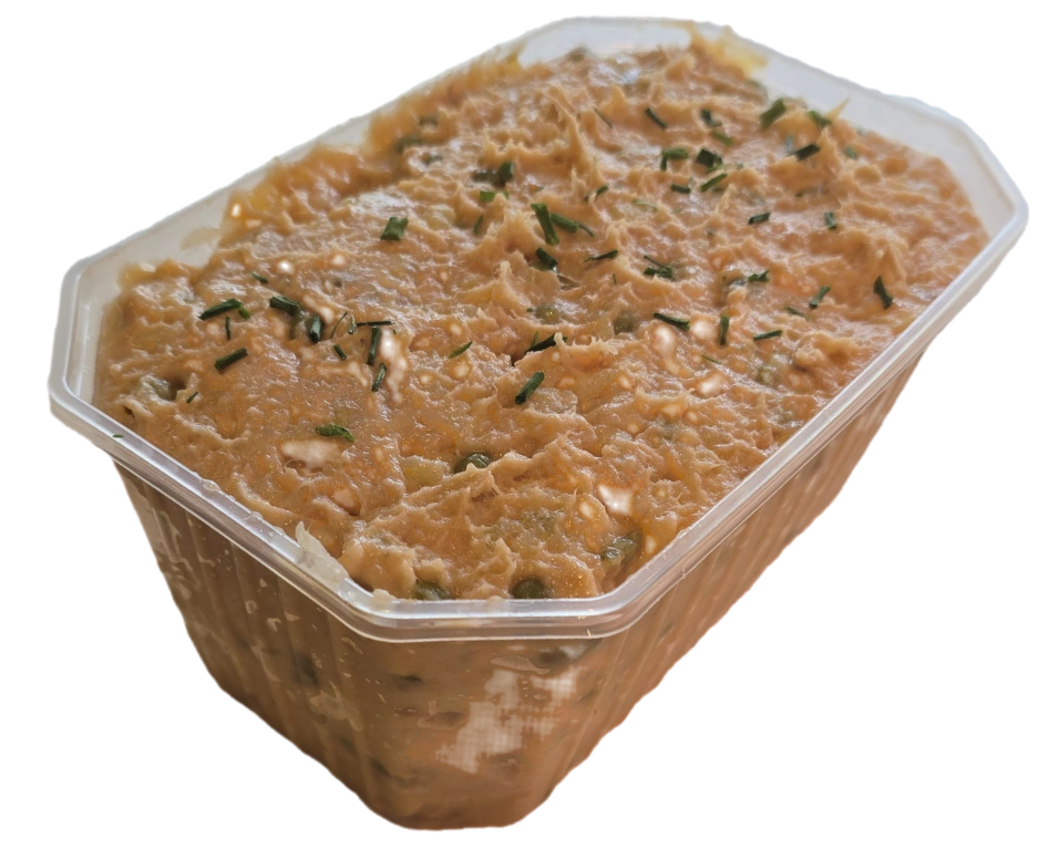 Plastic bakje met verse eiersalade van Slagerij Ophuis, onderdeel van het Piggy spaarsysteem.